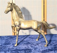 Spectacular large brass horse 19 in tall