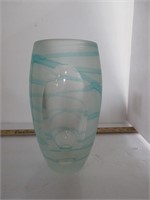 Turquoise & Clear Art Deco Vase