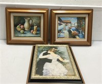 Trio of Framed Art Prints R12C