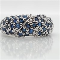 Sterling Silver Blue Sapphire Fashion Ring SJC