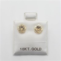 10K Yellow Gold Citrine 2In1 Stud Earrings SJC