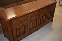 Solid Walnut Thomasville Hand Carved Buffet