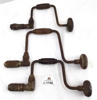 3 pcs. Antique Hand Drills