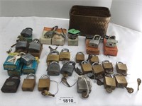 Large Lot of Vintage Locks w/ Keys