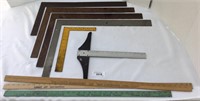 9 pcs. Vintage T-Squares & Rulers / Yardsticks