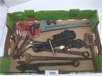 Box Lot of Vintage Wrenches - Pipe & Crescent