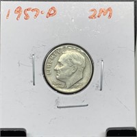 1957-D ROOSEVELT SILVER DIME