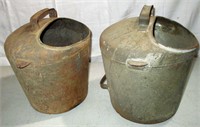 Lot of 2 Metal Atlantic Feeding or Pouring Buckets