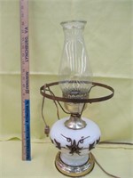Vintage Brass & Milk Glass Lamp - No shade