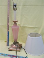 Vintage Pink Satin Glass Lamp