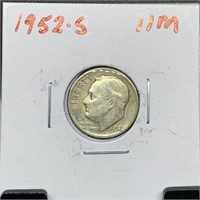 1952-S ROOSEVELT SILVER DIME