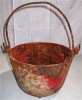 Antique Heavy Small Cast Iron Pot with Handle