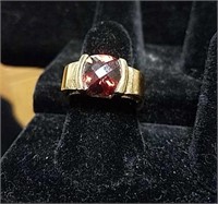 Single Red Stone Men's Ring