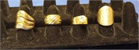 Lot of 4 Gold Plated,.925 Rings