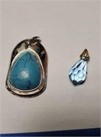 Aquamarine and Turquoise Pendants