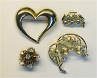Four Vintage Brooches