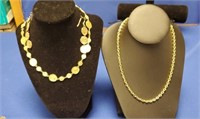 Gold Tone Necklace, Necklace and Earring Set