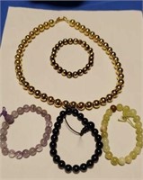 Lot of Beaded Bracelets, Necklace