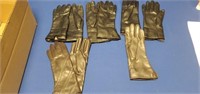 Box 3 Pair Ladies Leather Gloves, 3 misc Gloves