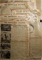 WWII The Milwaukee Journal Newspaper Front Pages