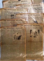 WWII The Milwaukee Journal Newspaper Front Pages