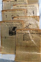 WWII The Milwaukee Journal Newspaper Front Pages