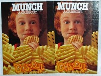 Lot of 2 Vintage Crisscut Fries Standup Store Ads