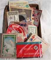 Tray Lot Ephemera Advertising, Automobilia, Etc