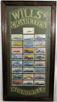 Framed Wills Cigarettes Tobacco Card Store Display