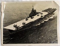 WWII Era Aircraft Carrier Photograph