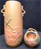 Two Weller Art Pottery Vases -  One As-Is