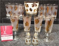 Mid-Century Modern Libbey Frosted Leaf Glassware