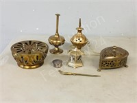 7- old brass items