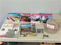 collection train/ RR items- mags, poster, knife,