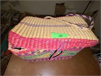 STRAW BASKET WITH HANDLES