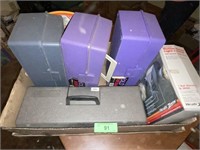 3 PLASTIC TACKLE BOXES, TOOL BOX, SENSOR LIGHT