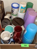 BL- VINTAGE PLASTIC CUPS, PITCHERS