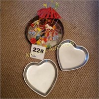 Wilton cake pans (heart & cross shape) &