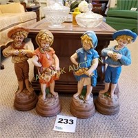 2 sets of ceramic figurines (approximately 15")