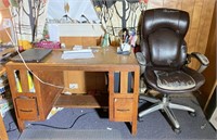 Mission Oak Desk w/ Office Chair & Accessories