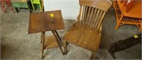 Stand Table, Wood Chair, furniture, antique