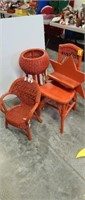 Wicker: Chair,planter,Child's Chair, Shelf, Vintag