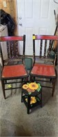 Wooden Chairs, Metal Stool, Decorative, Vintage