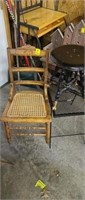 Ornate Cane Bottom Chair, Piano Stool ball Claw