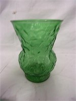 8" Tall Green Glass Vase