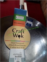 Hand Hammered 14" Round Bottom Craft Wok