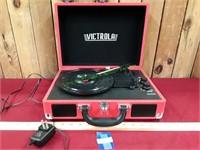 Red Victrola Record Player