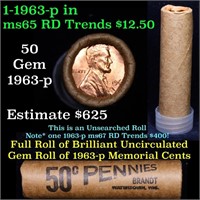 Shotgun Lincoln 1c roll, 1963-p 50 pcs Brandt Wrap