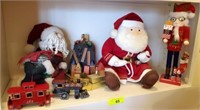 GROUP OF SANTAS, NUTCRACKER, TRAIN, MISC