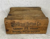 Universal button company advertising wooden box
